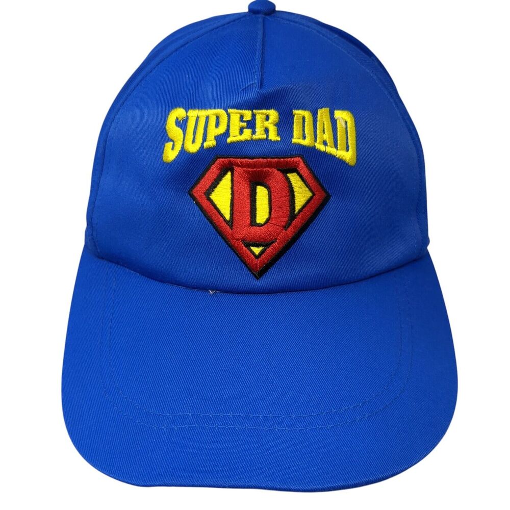 Super Dad Snapback Hat Blue One Size Adjustable Embroidered 6 Panel Dan Dee